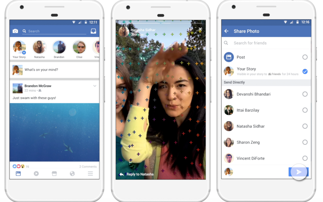 Instagram permet à certains utilisateurs de partager leurs stories sur Facebook