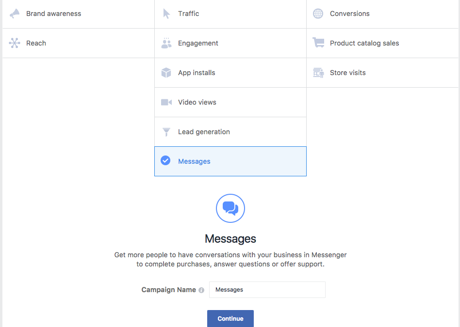 Facebook lance Messages, un nouvel objectif publicitaire
