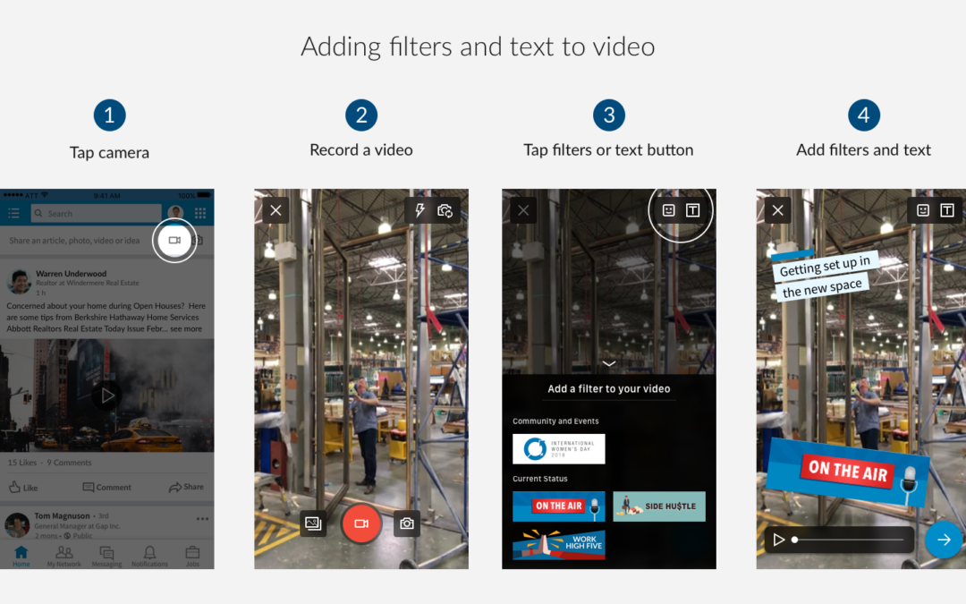 Les vidéos LinkedIn s&rsquo;enrichissent de filtres et texte