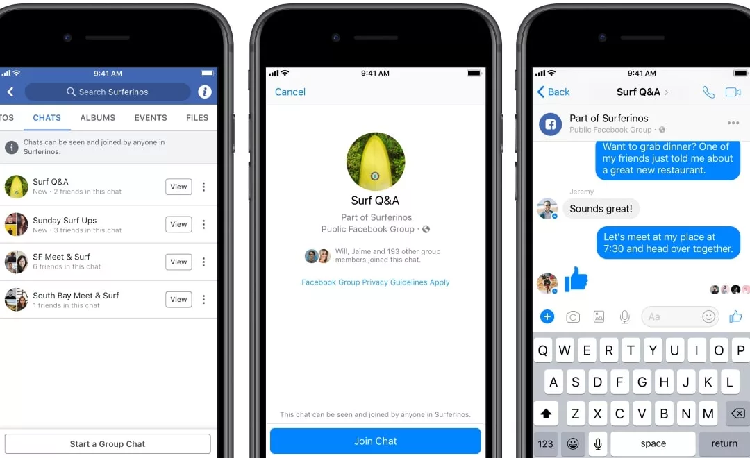 Les groupes Facebook s’enrichissent de chats et d’appels audio et vidéo